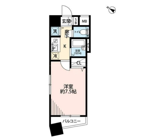 プレールドゥーク水天宮     504号室 間取り