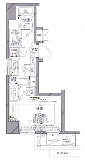 パレスデュティオ文京根津    604号室 間取り