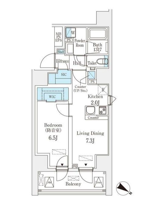 フィシオ飯田橋 502号室 間取り