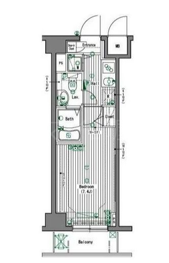 ガラ・グランディ大手町  1305号室 間取り