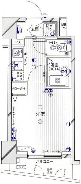 パークウェル銀座東    402号室 間取り