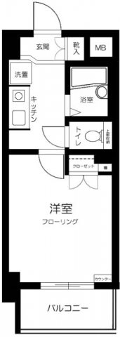 スカイコート神楽坂第2   602号室 間取り