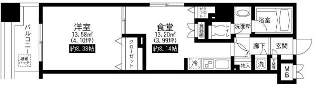 レジディア上野池之端  間取り
