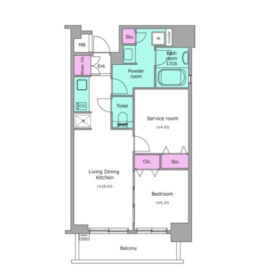レジディア浅草橋     303号室 間取り