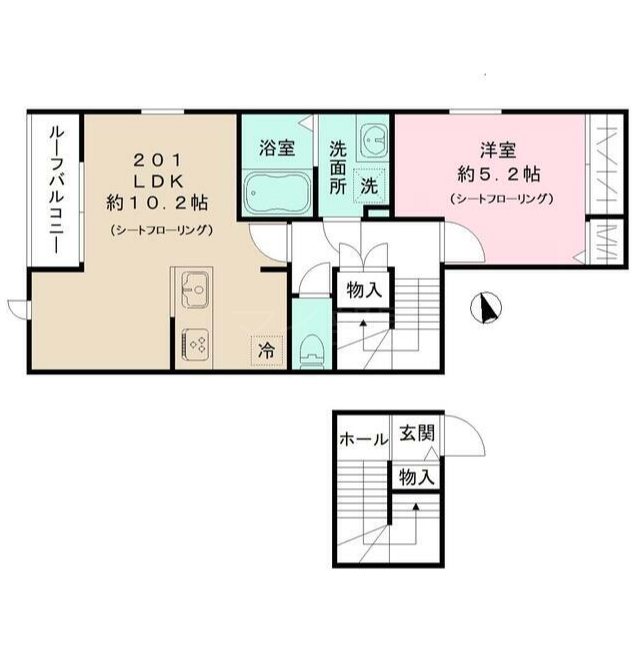 つくど瑞宝館 201号室 間取り
