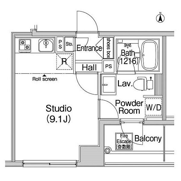 コンフォリア上野広小路     202号室 間取り