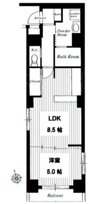 スカイコート銀座東第2 間取り