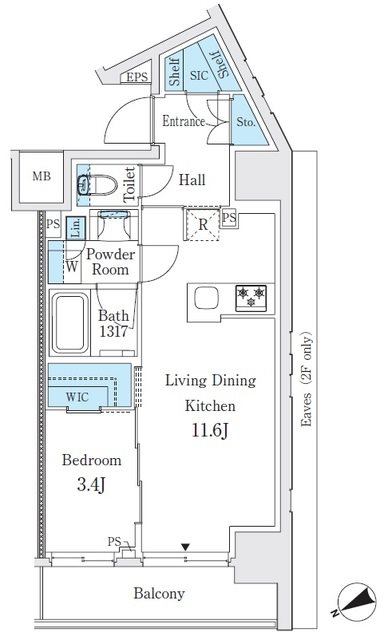 プライマル御茶ノ水     701号室 間取り