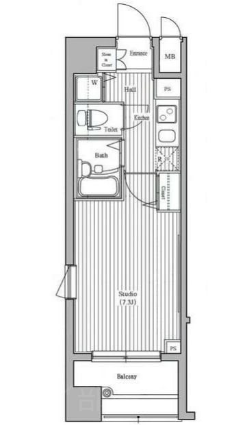 ガラステーション岩本町ノース  2号室 間取り
