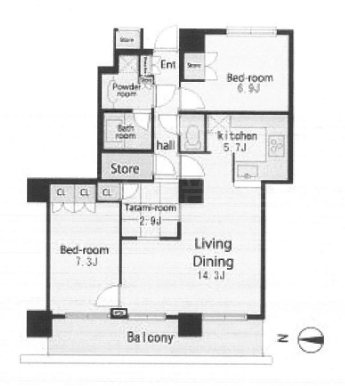 イーストコモンズ清澄白河フロントタワー    802号室 間取り