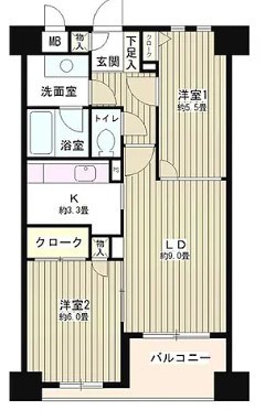 コンフィール日本橋アクアシティ 間取り