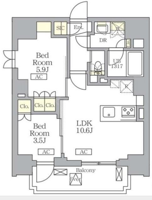 ザ・ライオンズフォーシア文京湯島 間取り
