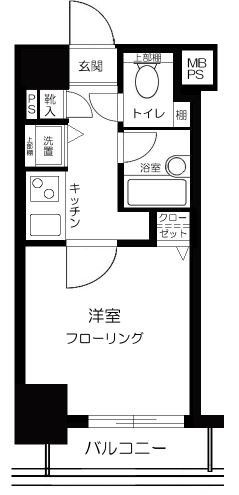 パークウェル神楽坂弐番館    503号室 間取り
