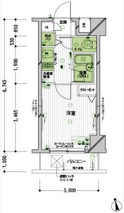 パークウェル早稲田弐番館  603号室 間取り