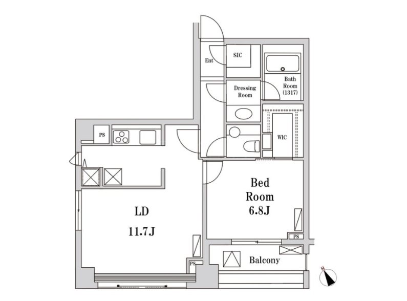 パークハビオ京橋    1001号室 間取り