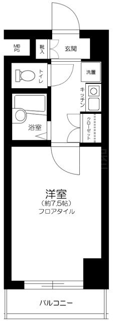 エクセリア文京池之端   104号室 間取り