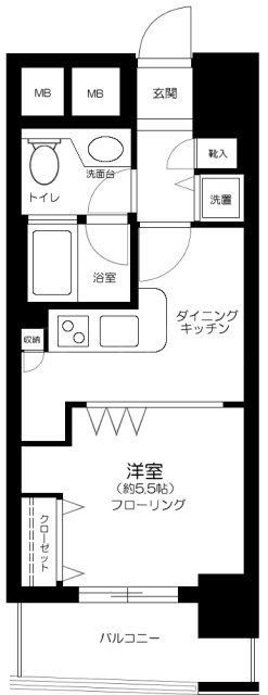 エクセルシオール日本橋  404号室 間取り