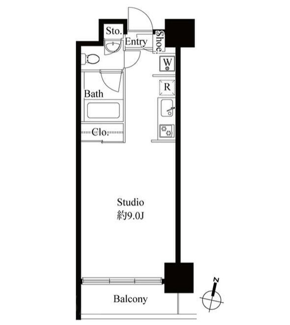 グレンパーク秋葉原イースト       1002号室 間取り