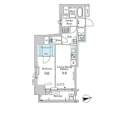 パークアクシス蔵前・春日通り  201号室 間取り