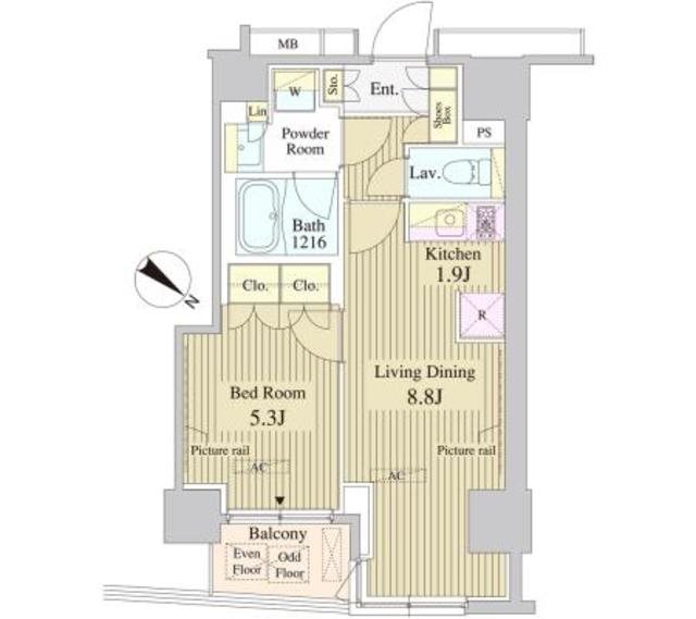 セレサ日本橋堀留町 603号室 間取り