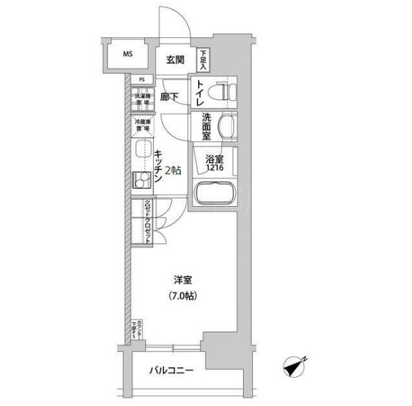メトロステージ上野    505号室 間取り