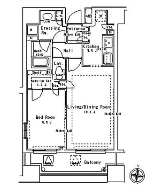 パークアクシス御茶ノ水ステージ       1001号室 間取り