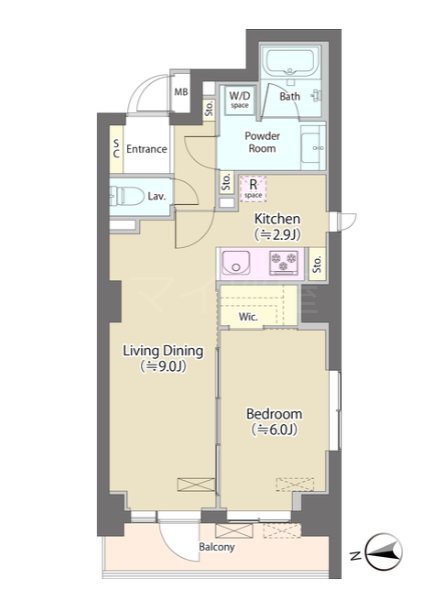 神明公園ハイツ・文京  206号室 間取り