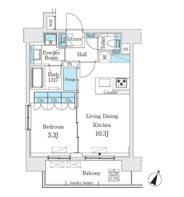 グラシア神保町 1201号室 間取り