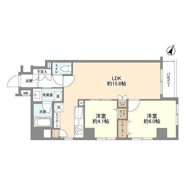 日本橋三越前アムフラット  801号室 間取り