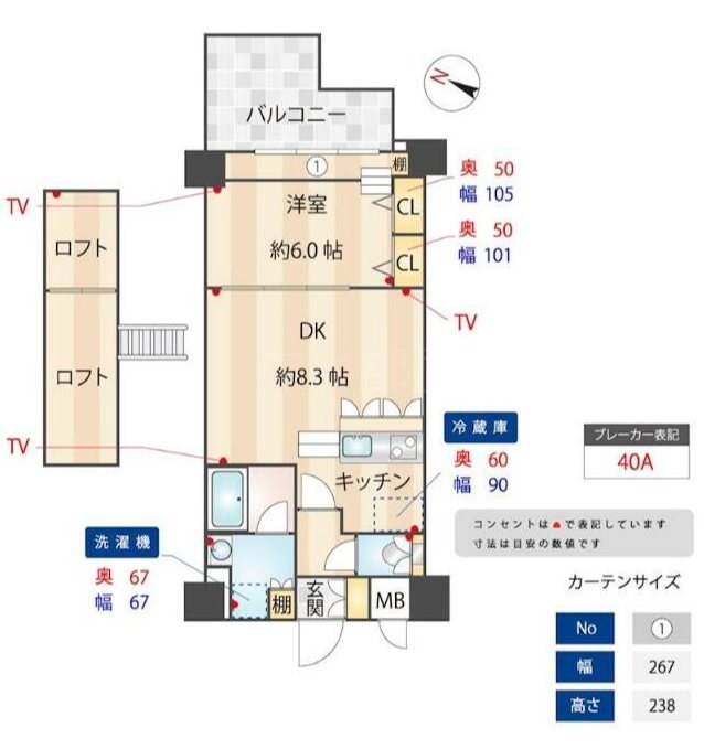ズーム飯田橋       102号室 間取り