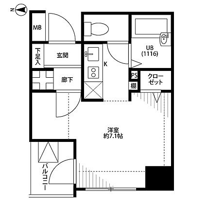 プレール・ドゥーク神田     904号室 間取り