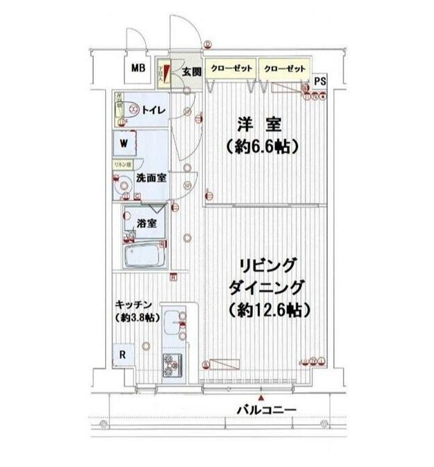 ヴェルステージ秋葉原EAST  1102号室 間取り