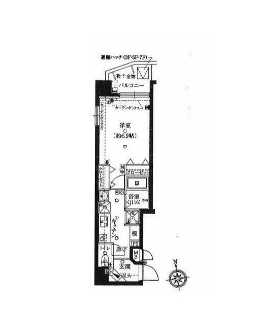 ルリオン神楽坂 701号室 間取り