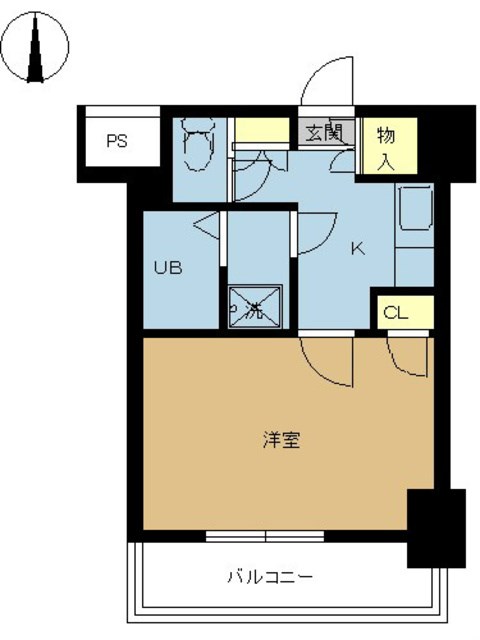 スカイコート神田第3   間取り