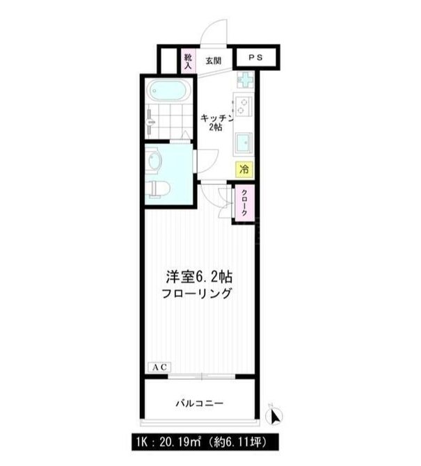 モトパーク御茶ノ水   602号室 間取り
