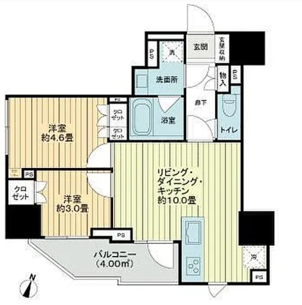 ライオンズ千代田岩本町ミレス  1102号室 間取り