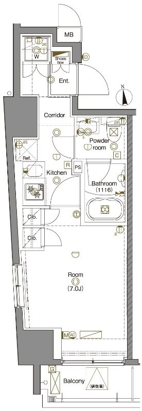 レアライズ秋葉原 1001号室 間取り