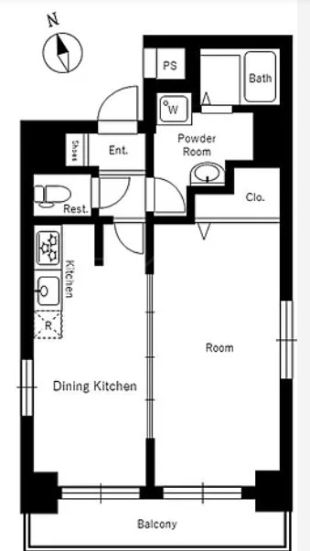 スカイコート銀座東第2  601号室 間取り