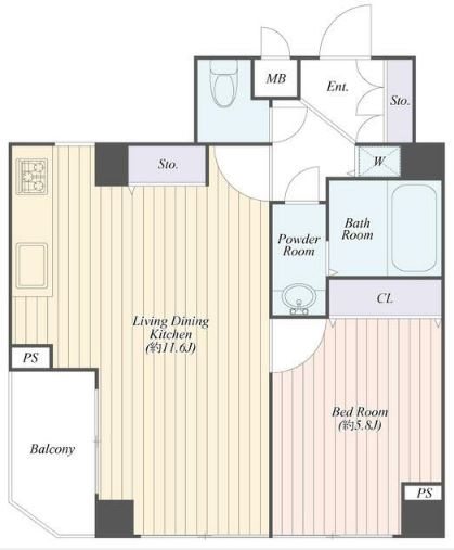 菱和パレス飯田橋    603号室 間取り