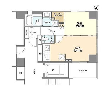 クオリア文京根津    701号室 間取り