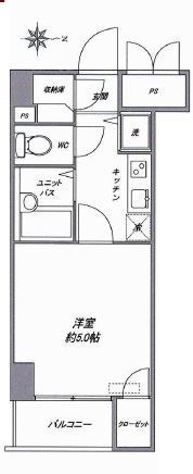 スカイコート日本橋第5   間取り
