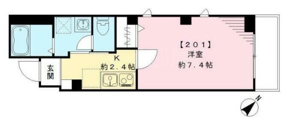 ポワソヌリー文京千石  201号室 間取り
