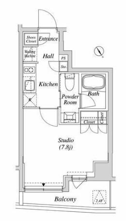 カーサスプレンディッド小石川  205号室 間取り
