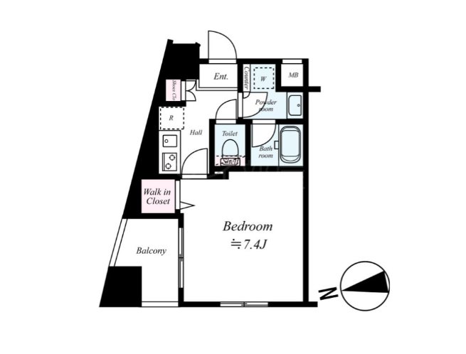 ログ東日本橋        801号室 間取り