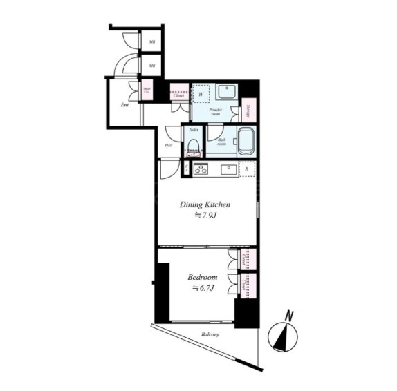 ライジングプレイス秋葉原   702号室 間取り