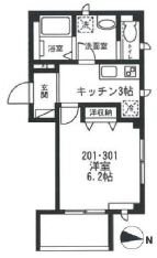 ラフィーネ本郷   201号室 間取り