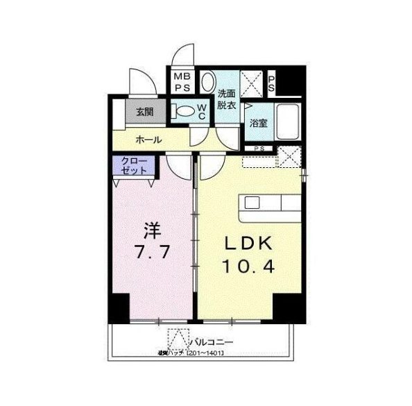 小網町倶楽部 501号室 間取り