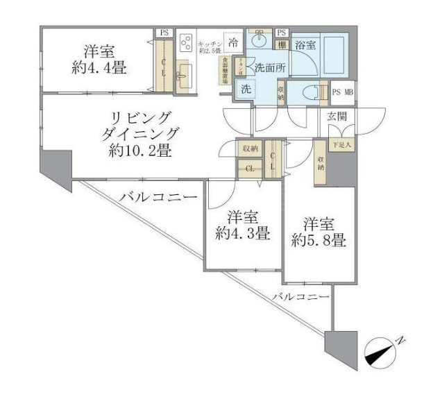 ロアール茅場町   1003号室 間取り