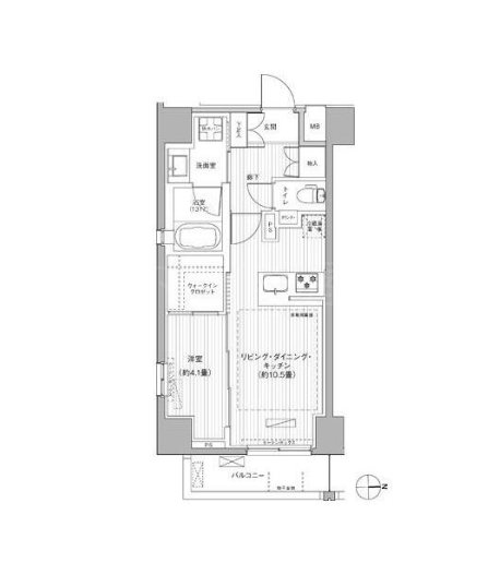 シティインデックス千代田秋葉原  1003号室 間取り