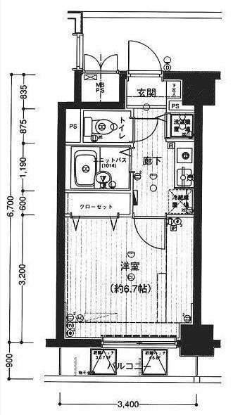 メインステージ日本橋人形町  間取り